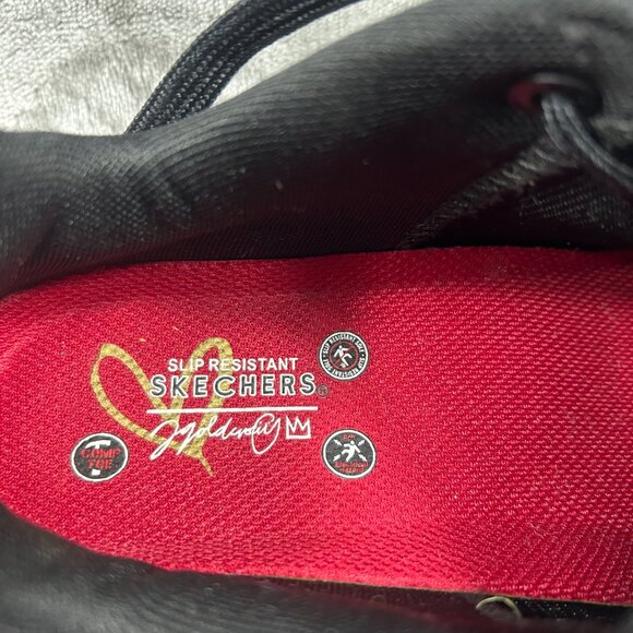 Skechers Shoes Women's 9 JGoldcrown Metallic Love Black Gold Slip Resistant - Picture 10 of 11